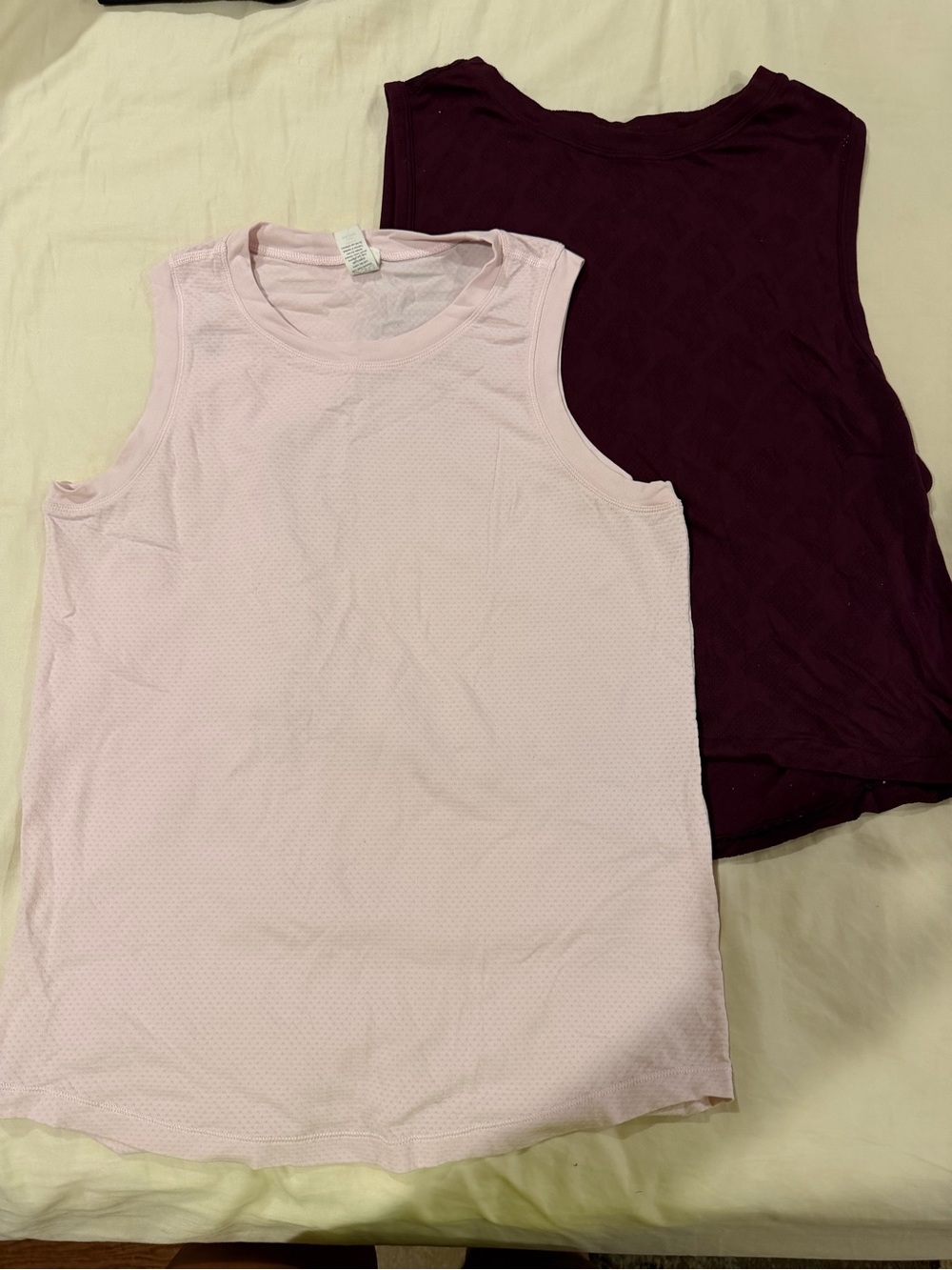 DSG Sleeveless Tank Pair — Light Pink and Deep Wine